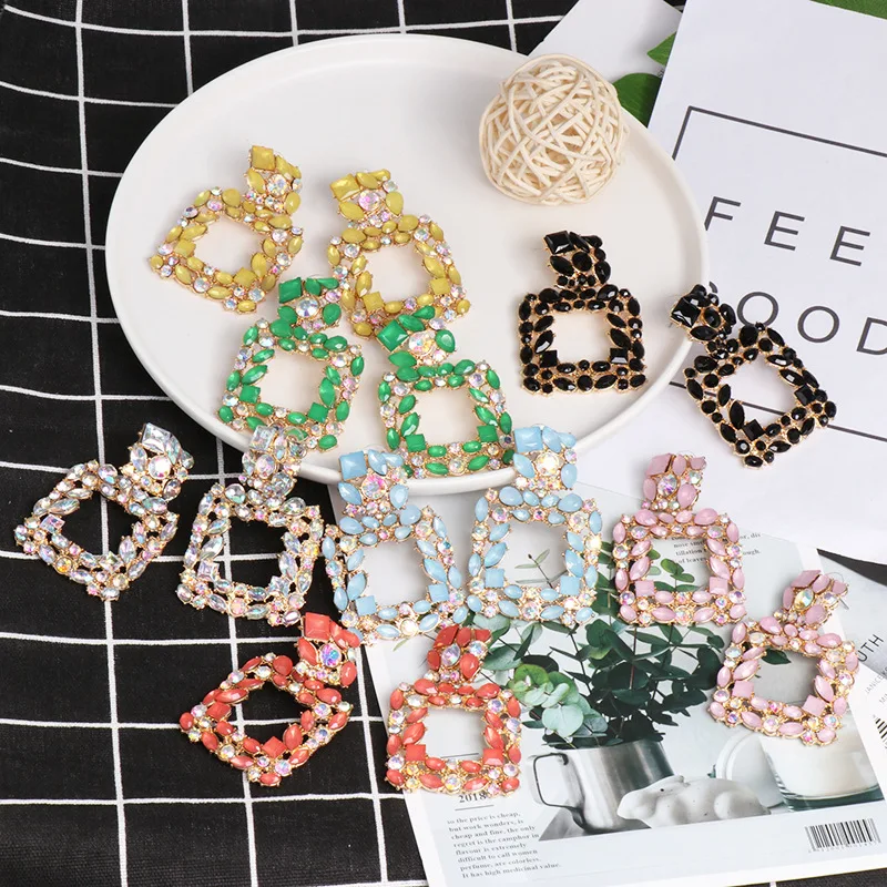 Big Vintage earrings for women alloy Geometric statement earring 2018 metal earring hanging fashion jewelry trend For Girls