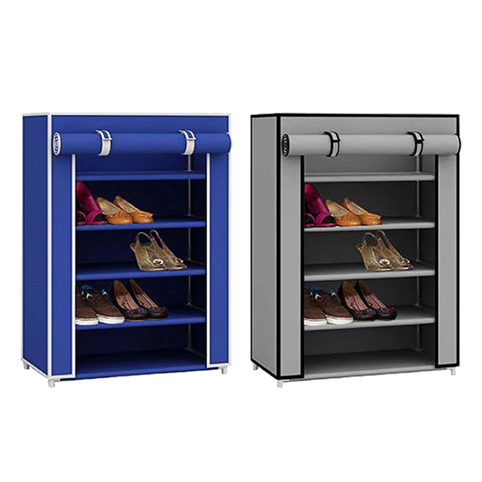 Складные Настенные нетканого материала с защитой от пыли 4 яруса 12 пар обуви стеллаж для хранения с покрытием из ткани