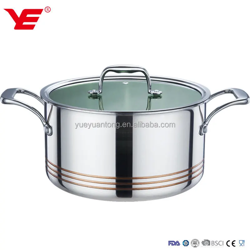 6pcs 5-ply copper stainless steel induction cookware set with casserole saucepan and frypan