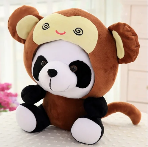 Kawaii Chinese Zodiac Panda Plush Toy Stuffed Soft Animals Mouse Cattle Dog Rabbit Plush Doll Cute Gift for Children