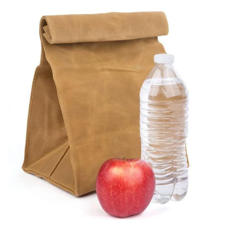 Hot sell waterproof 16OZ Waxed Canvas Reusable Lunch Bag