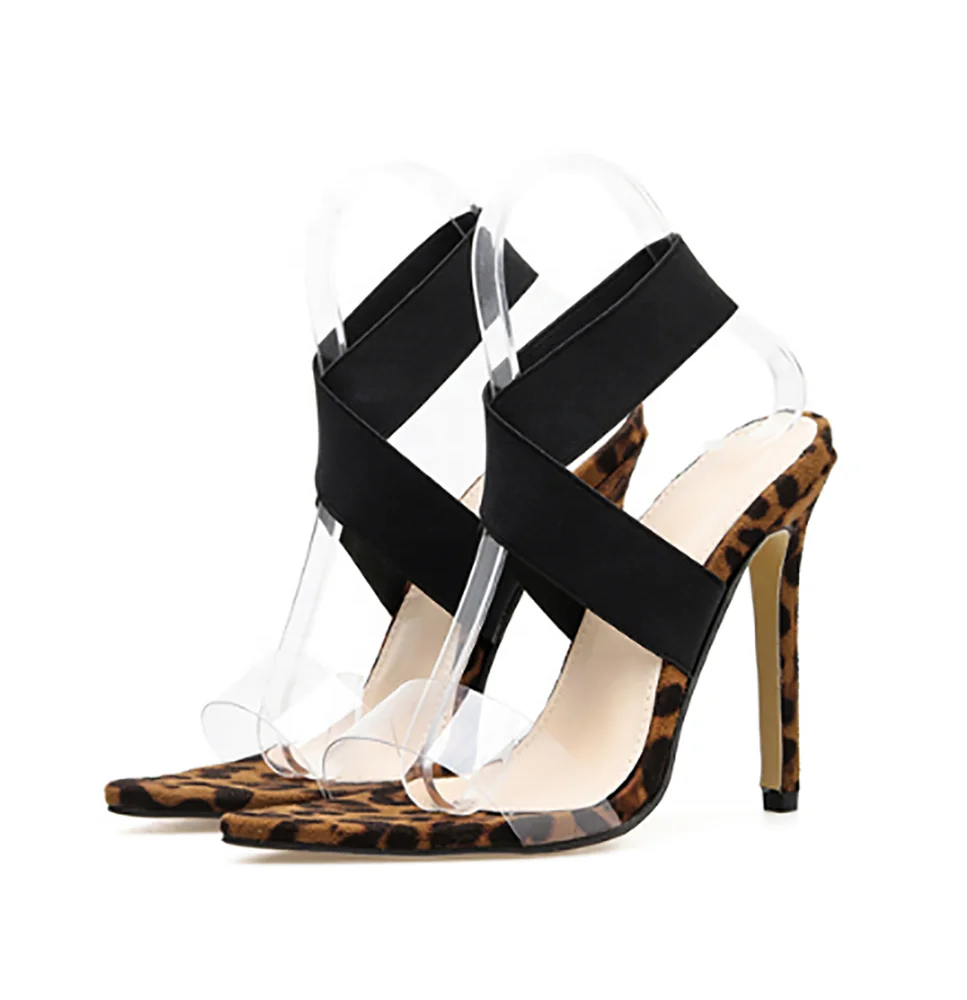 Женские замшевые сандалии на высоком каблуке