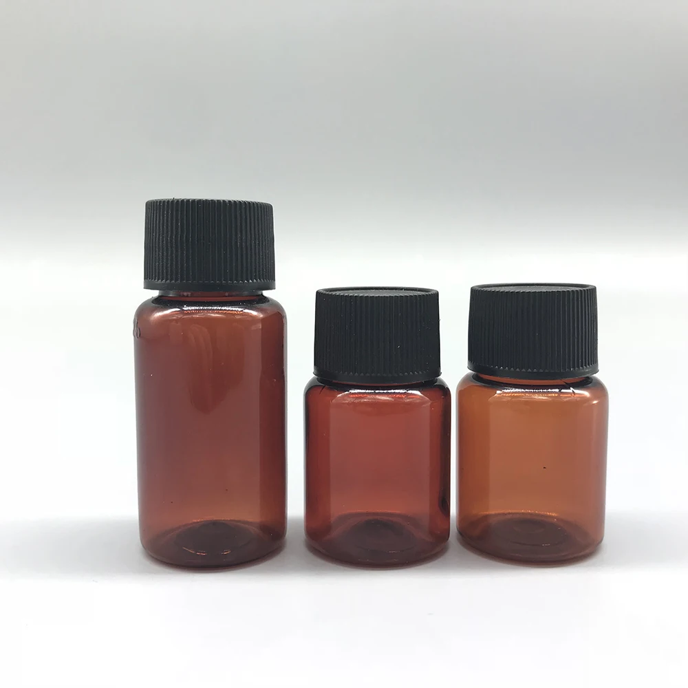 OEM plastic small empty 15ml amber medicine syrup liquid dispenser pet bottle with gel cap