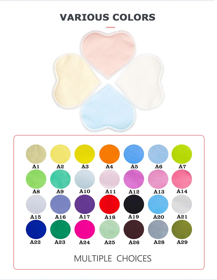 
3 layer heart shape washable organic bamboo nursing reusable maternity feeding breast pads 