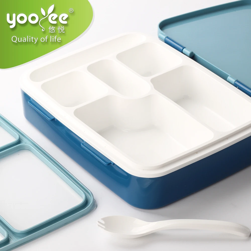 6 Compartments Airtight Leakproof Keep Food Warm Kids Lunch Box Set Eco-friendly PP Storage Boxes & Bins Plastic Rectangle