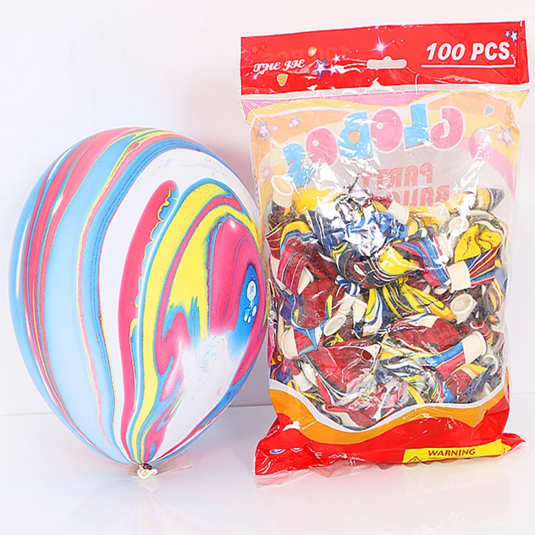 Amazon Hot Sale 10 Inch Colorful Latex 2.3g Baby Shower Birthday Party Wedding Decoration Agate Marble Striped Balloons