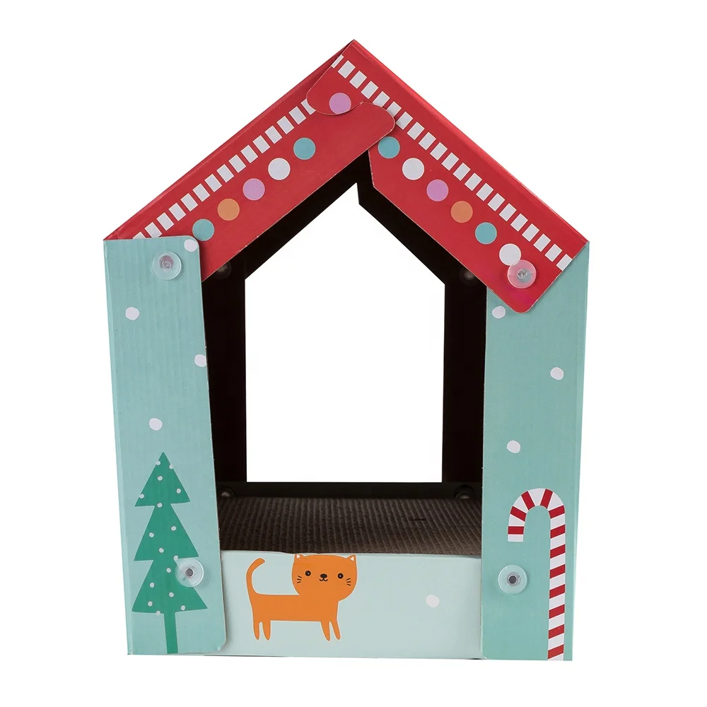 Multi-Functional Cat Scratcher House Corrugated Cardboard Scratcher Bed