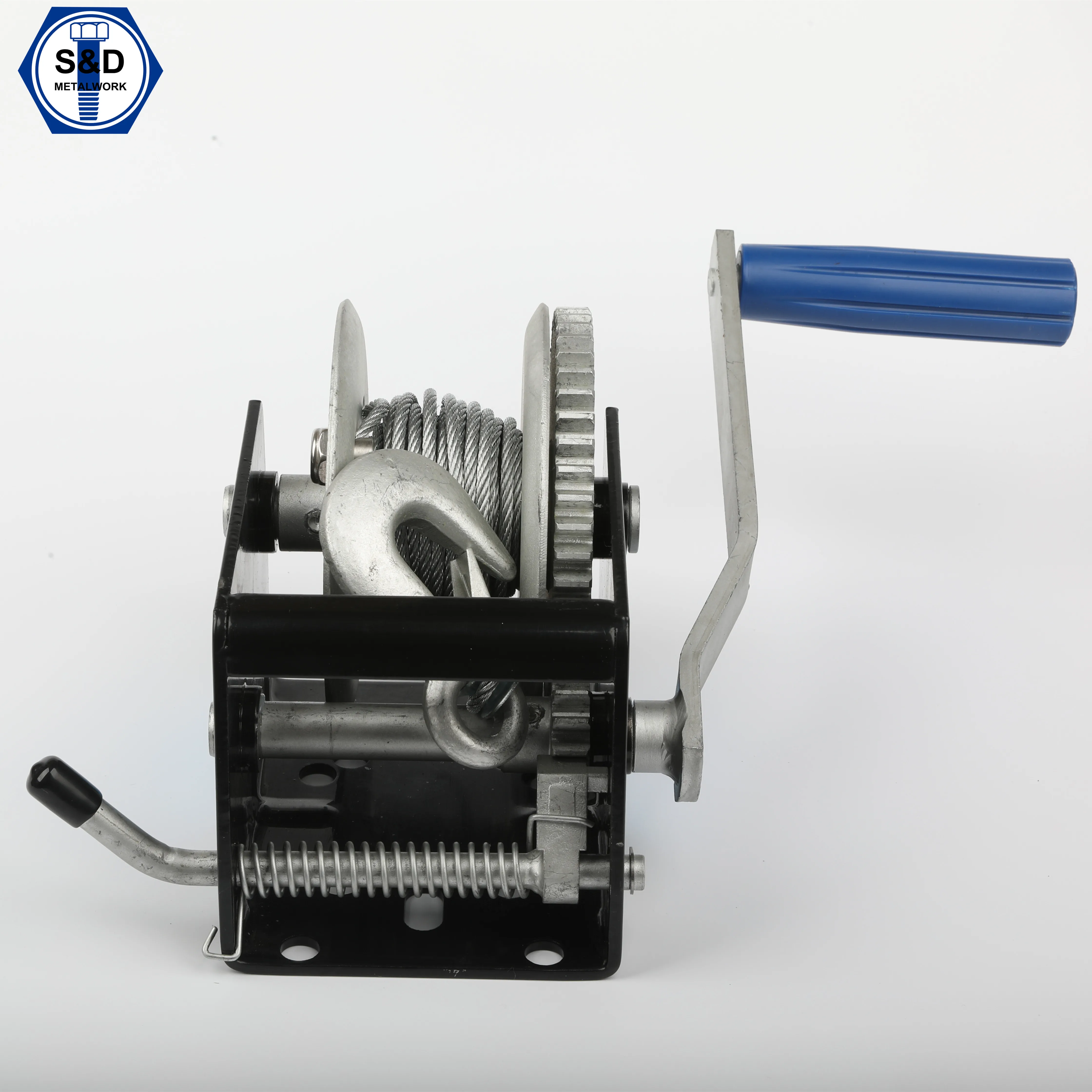 portable mini trainler marine strap winch bar hand winch 500kgs with steel cable