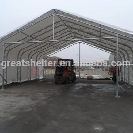 boat shelter, fabric covered port building for maintenance repair