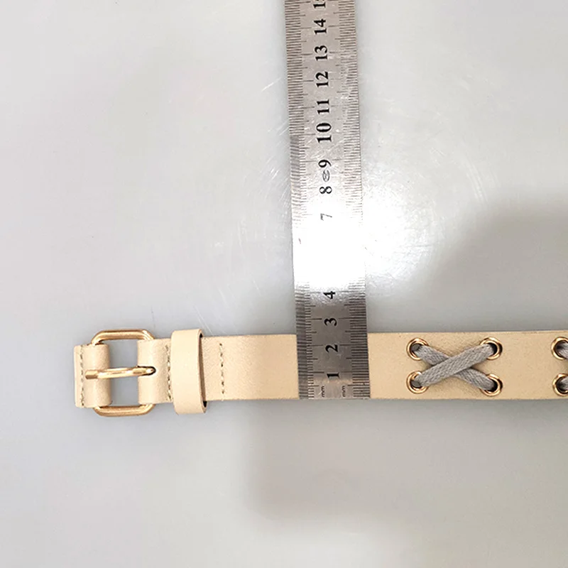 
New fashion PU leather braided new woman belt woven braided belt ceinture femme white beige lady girl belt China 