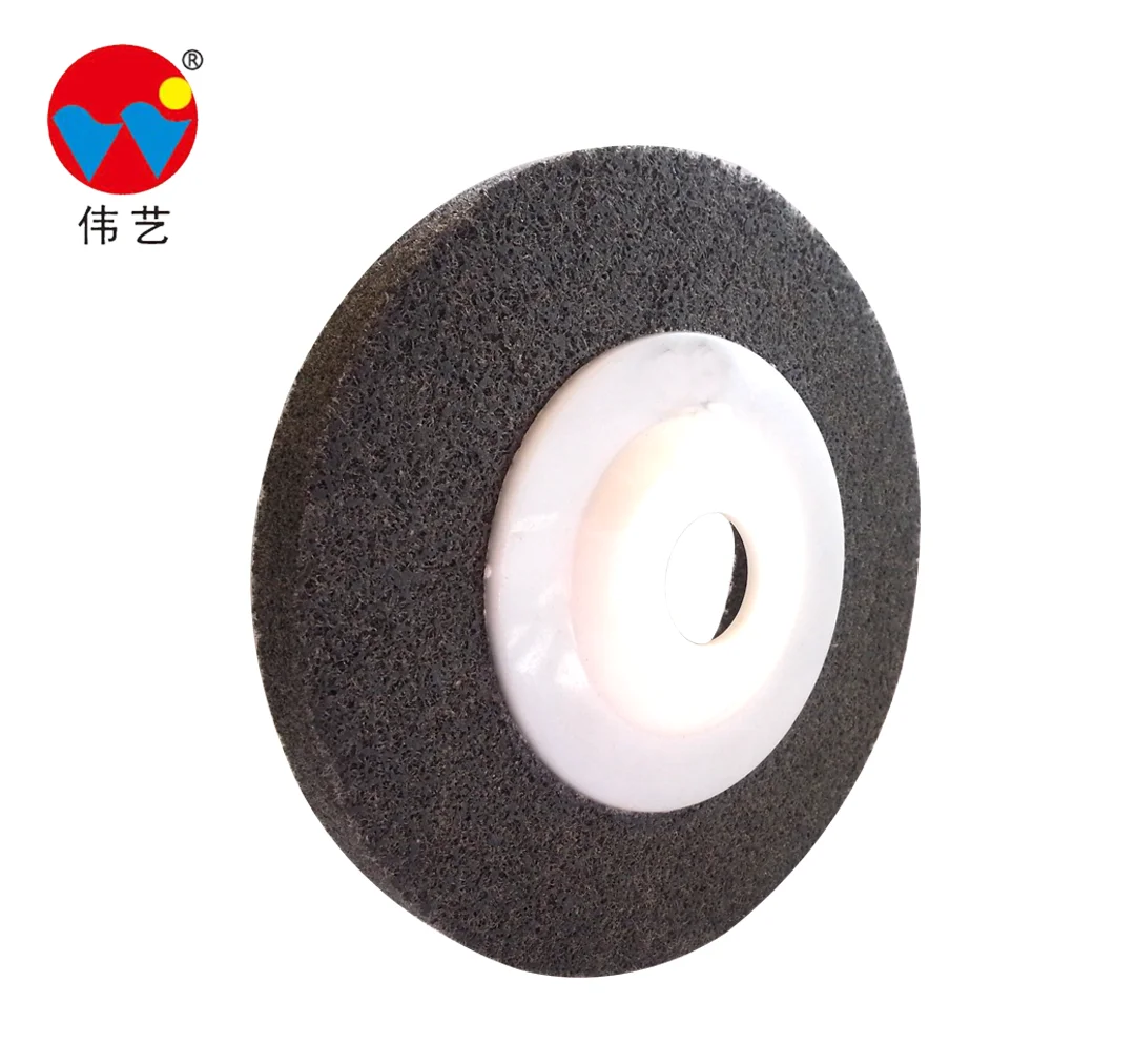 WEIYI stunning black non woven disc 120# 7P X 4 inch diameter 13mm thickness abrasive disc buffing wheel finishing wheel