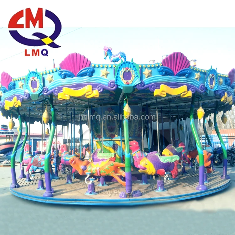 Amusement park rides mini child carousel horse merry go round kiddie rides carousel horse small white carousel playground Sale