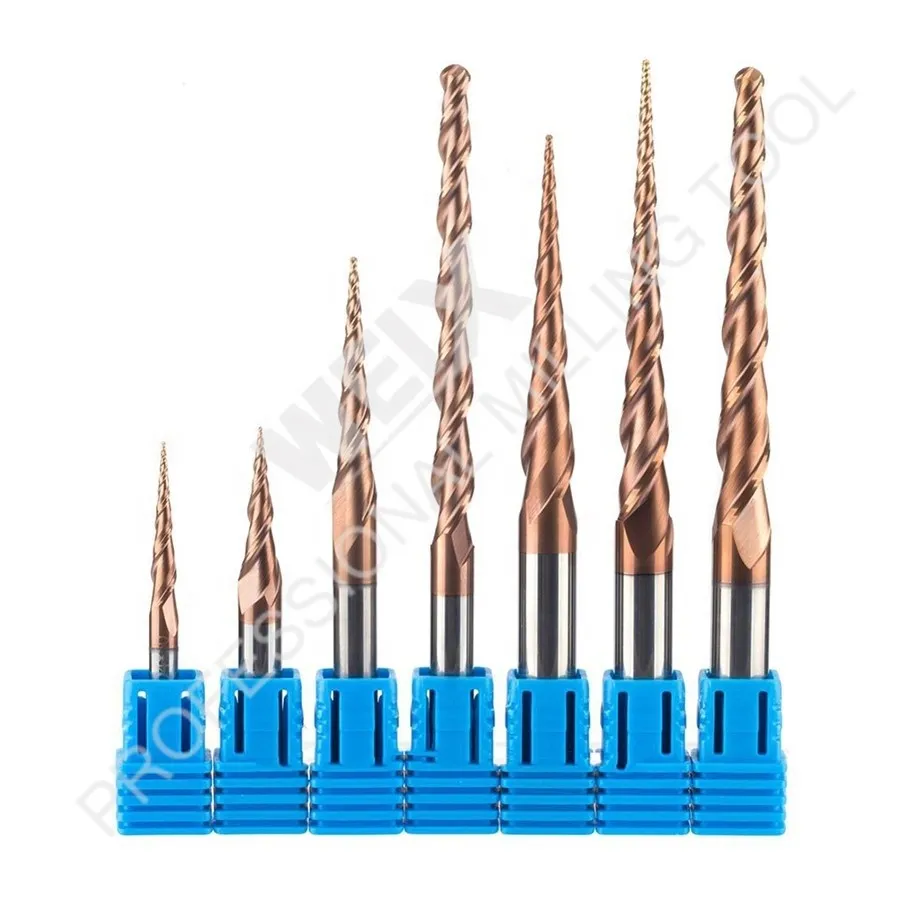 Weix sharpener  R-0.5mm shank dia-6mm  cutting length-20.5mm Tungsten Carbide Taper Ball End Mill Woodworking Router Bits