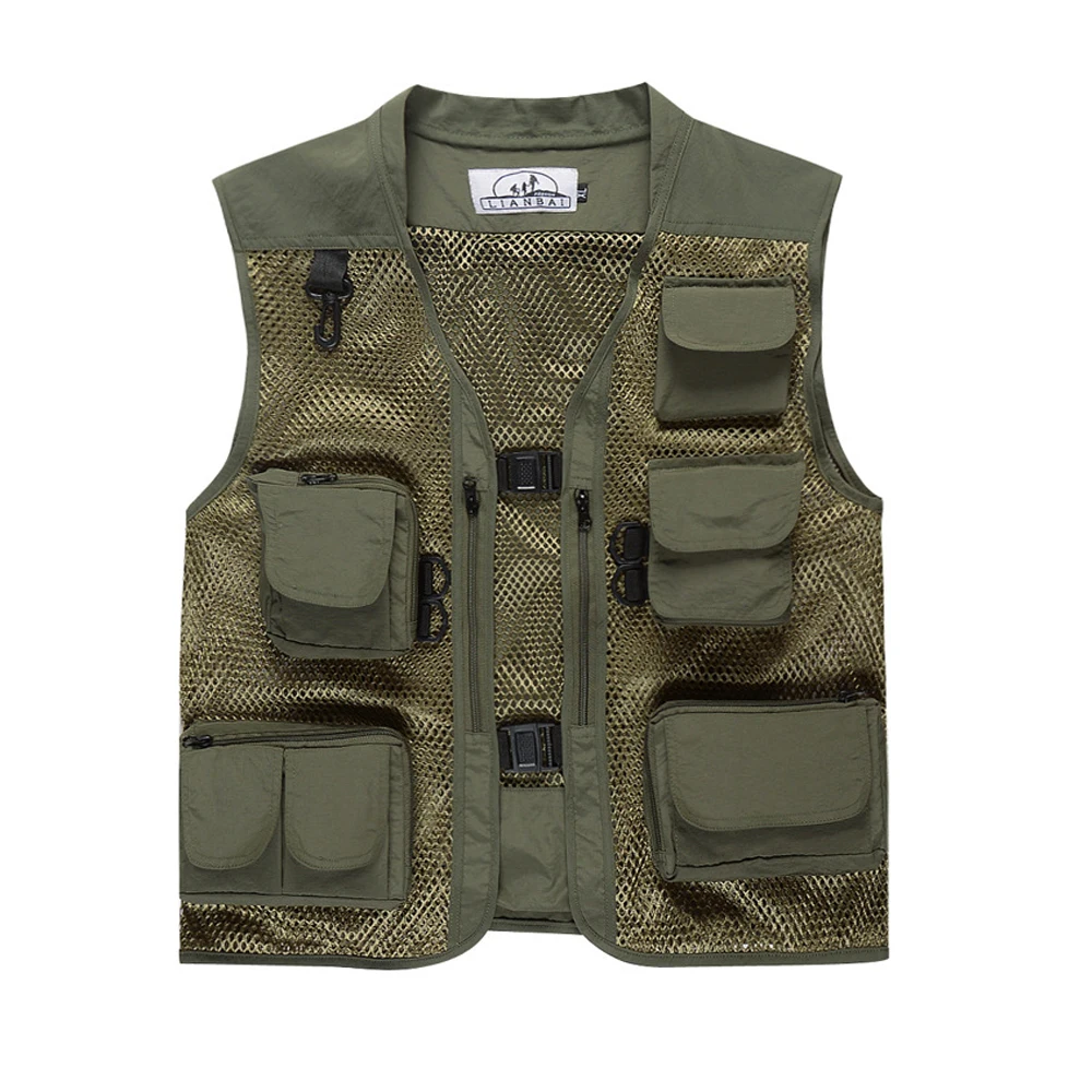 
Multi-pocket Demin Vest Photographer Hiking Vest Outdoor Shooting Hunting Fishing Vest 