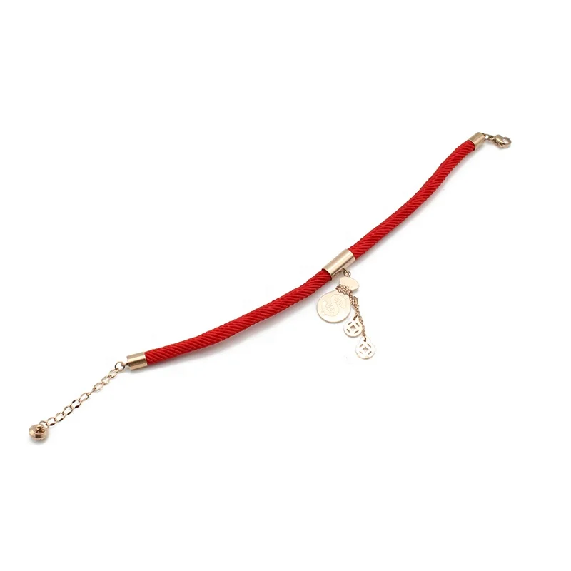 
Low Price Wholesale Custom Dollar Symbol Charms Friendship Red String Bracelets For Sale 