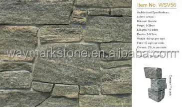 
Flexible grey granite natural thin brick stone veneer 