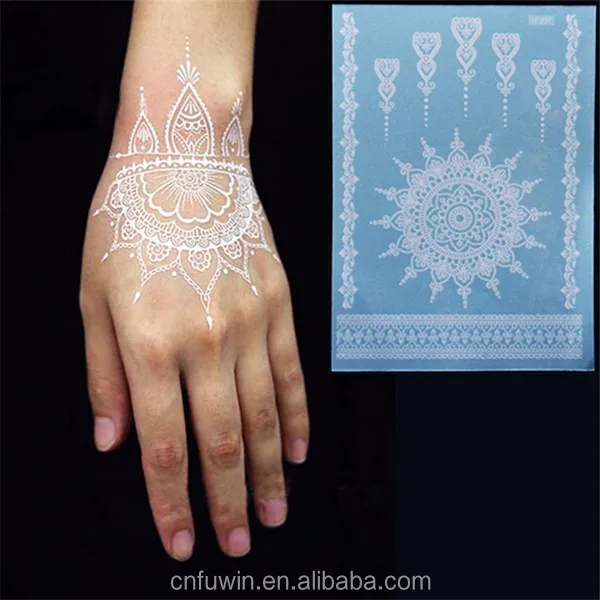 2016 Fashionable high quality lace black and white henna tattoo