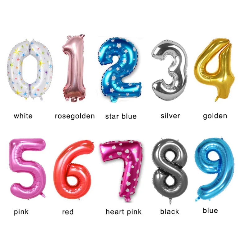 High Quality 40 inch Ballons Birthday Party Black Helium Number "40" Wedding Decoration Party Balloons Foil Balloons