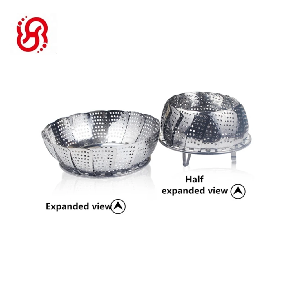 Portable Foldable Stainless Steel Food Vegetable Steamer basket