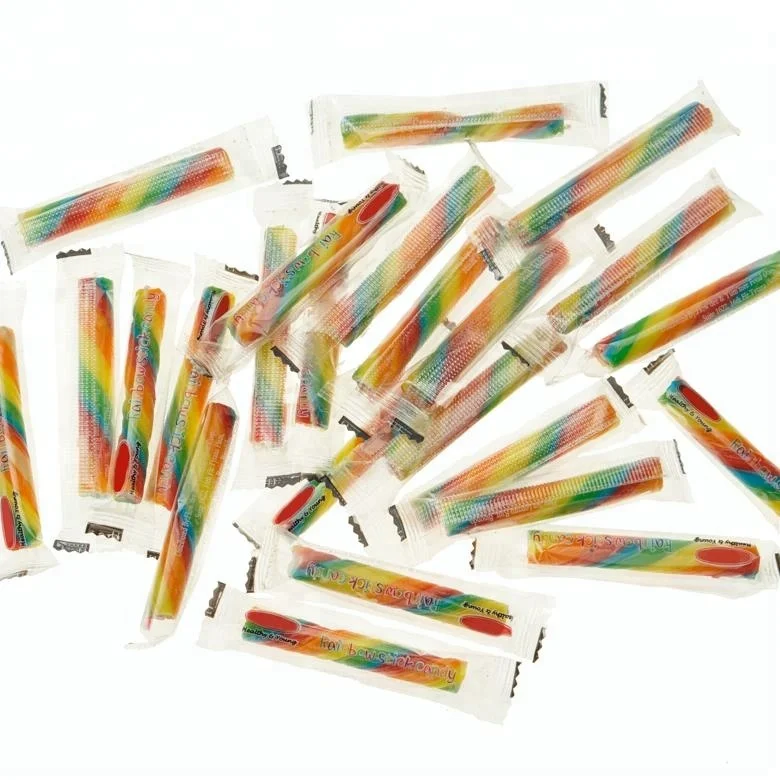 
strip shape rainbow colorful hard candy wholesale factory 