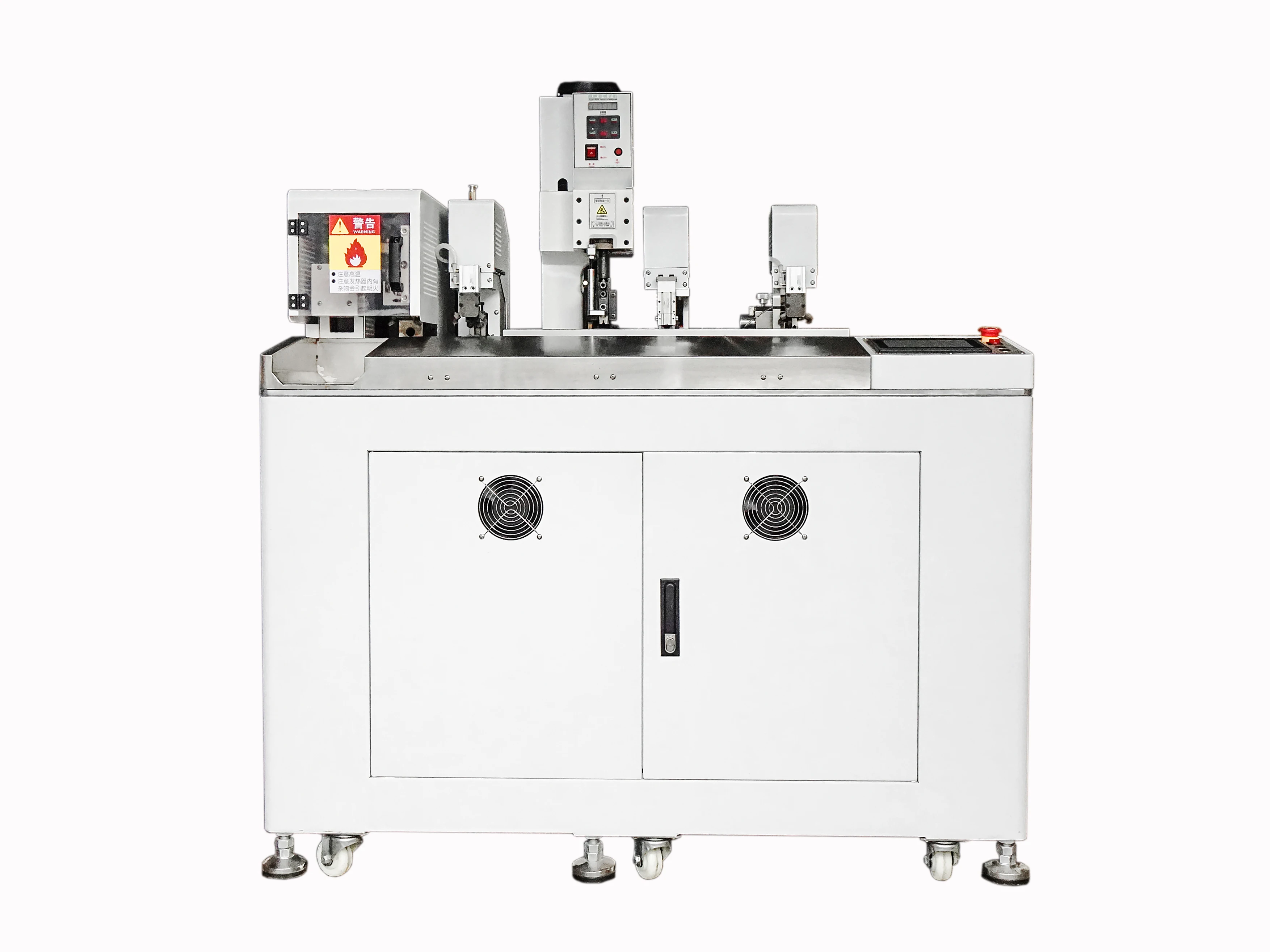 
heat shrink tubing Full automatic single-head heat shrinkable tube inserting and terminal crimping machine 