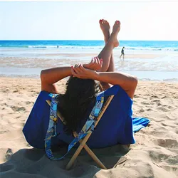 beach towel with sticks plain dyed logo embroidery Origama