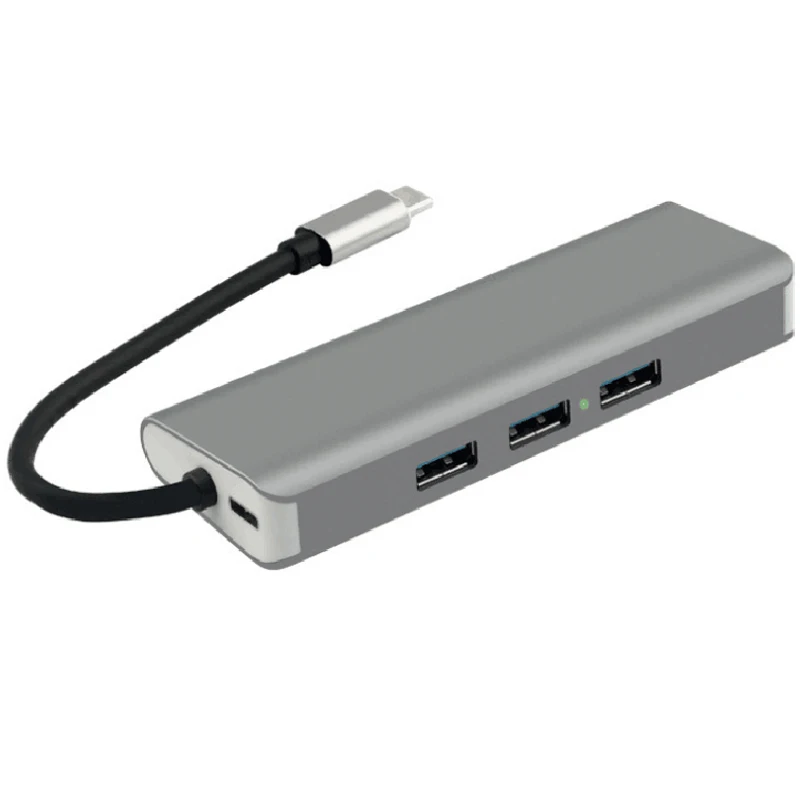 
USB 3.1 Type C Hub to UHD 4K HD-MI/USB3.0/SD/MicroSD/RJ45/8 in 1 Adapter 