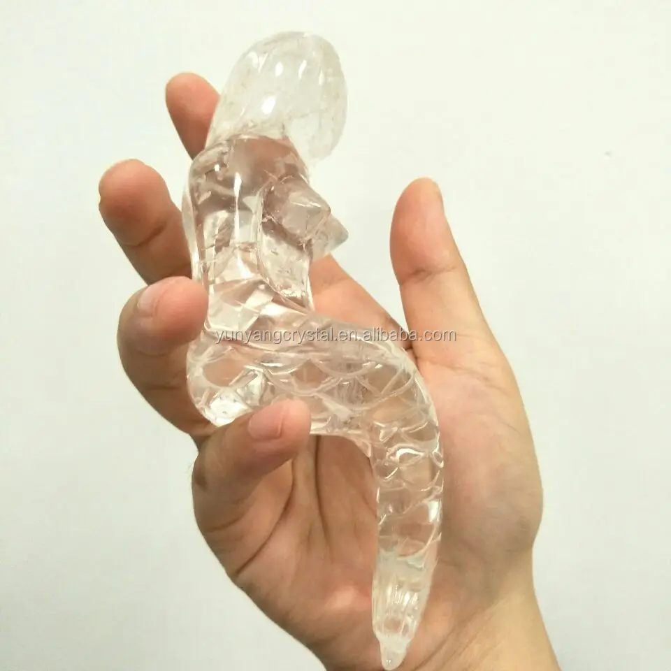 New natural beautiful clear quartz crystal carving mermaid statue for sale