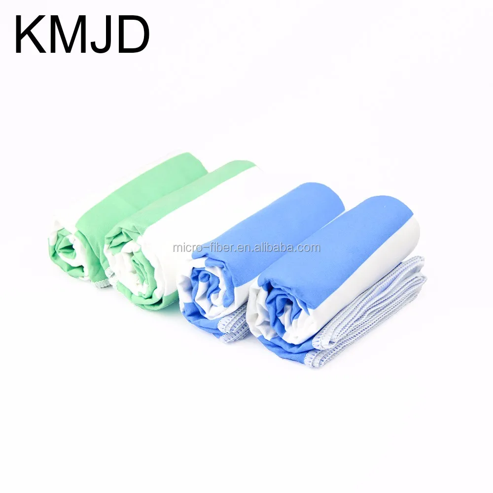 Stripe Sports Travel Beach Towel with Bag Wholesale Custom Printed Dry Quickly Microfiber Gift Kitchen Airplane Woven Square