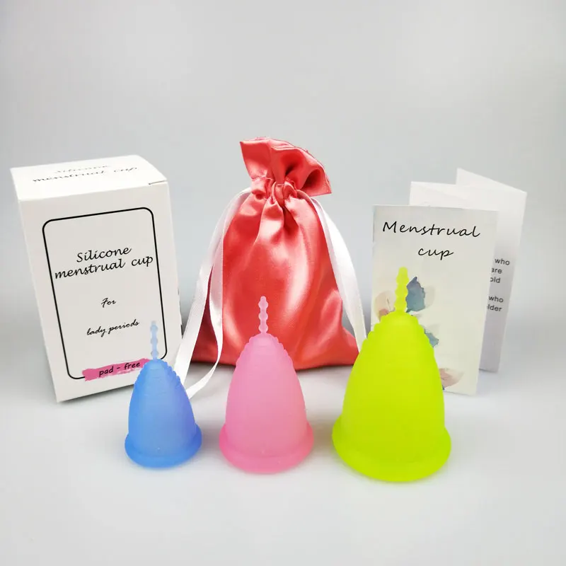 Medical Silicone Menstrual Cup Collapsible period Feminine Menstruation reusable Folding sterilizer female