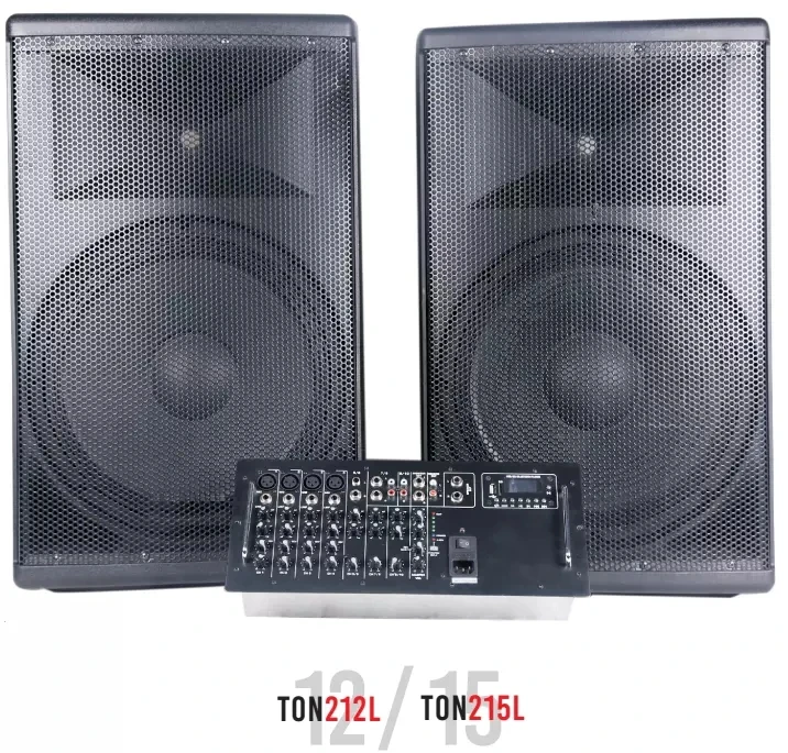 TONOCH EON series 15 inch Powered DJ Audio system Speaker with Sound Mixer