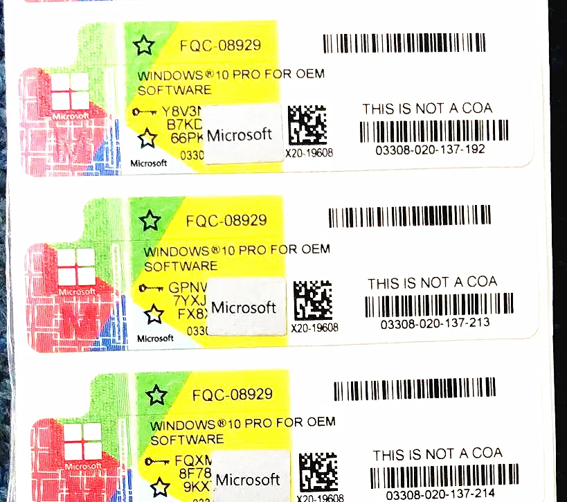 
100% Online Activation Microsoft Windows 10 Professional windows 10 pro key coa sticker Korean version win 10 Pro COA STICKER 