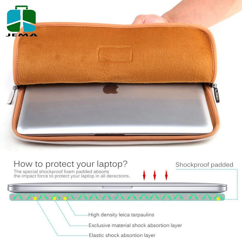 Colorful Leaves Pattern printed 13.3 Inch custom Laptop bag Sleeve