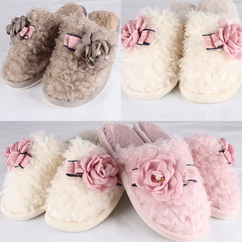 Winter unique thick bottom cute fashion indoor ladies plush slippers