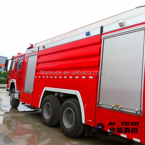 SINOTRUK HOWO 6x4 drive 11000 liter fire truck dimension for sale