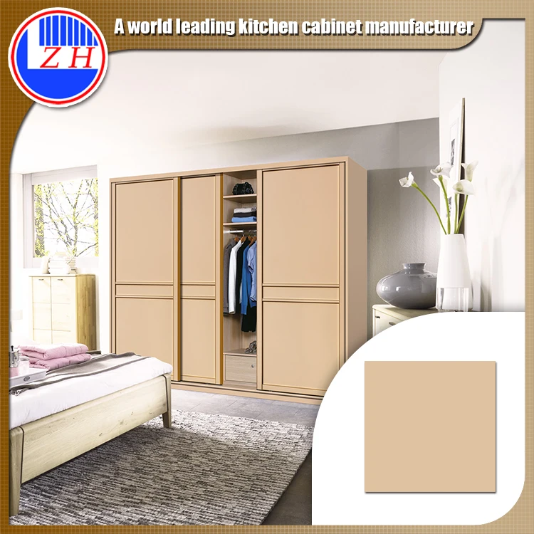 Korean supper matt wardrobe PETG sliding doors with mirror inside