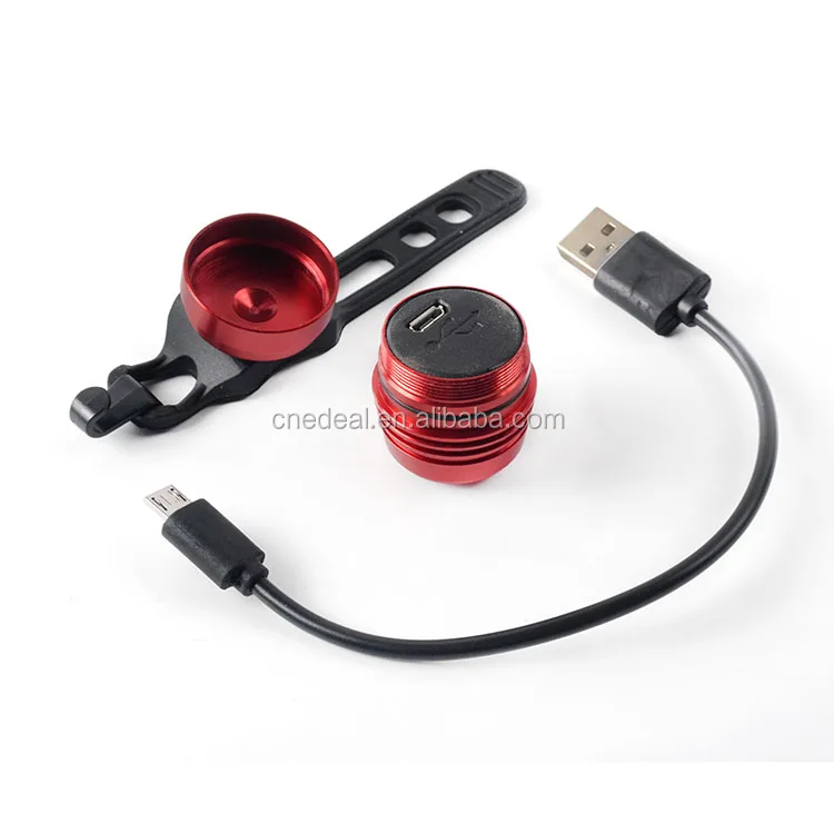 Jialitte B068 Aluminum Rechargeable Bicycle Tail Light USB Ruby Diamond LED Bike Light