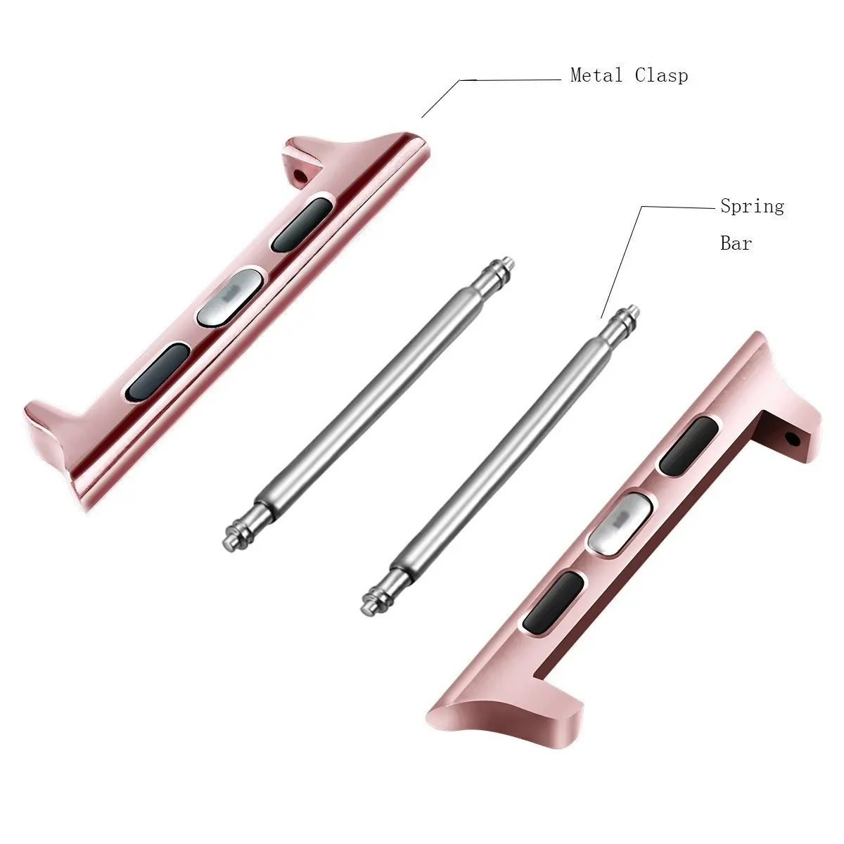 Universal Screwless Stainless Metal Watchband Adapter Connector for Apple Watch 38mm 42mm