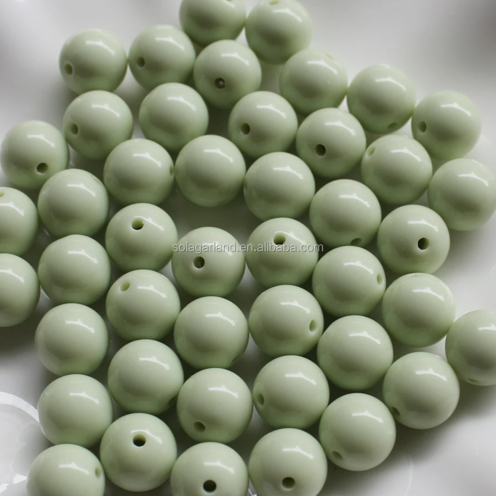 Оптовая продажа, 10 мм, крупные зеленые пластиковые круглые жвачки, жвачки, шарики, Непрозрачные Акриловые Твердые бусины для изготовления ожерелья