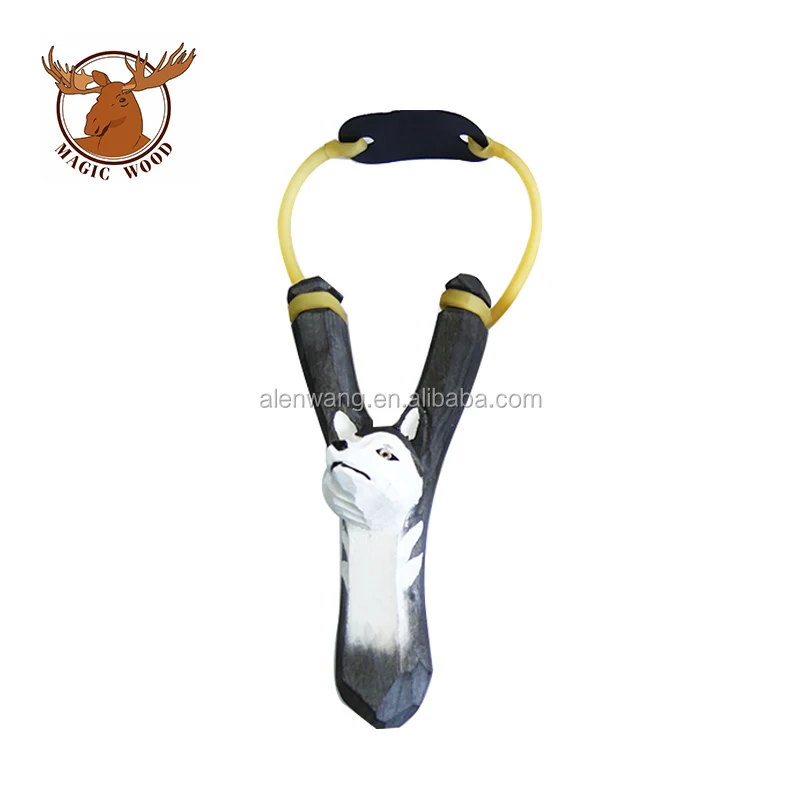 
Factory Custom Design Carved Kids Toy Animal Wooden Slingshot 