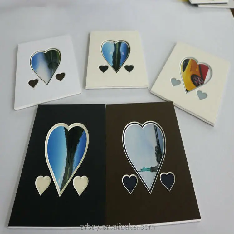 
High quality hot sale heart-shaped wooden picture photo frame matboard 
