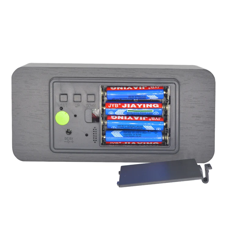 Wholesale Fashion Voice Control Digital Factory Direct Bedside Desk Calendar Digital Wooden LED Alarm Desk Clock