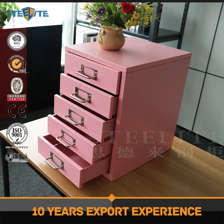 China suppliers 5 drawer metal file cabinet Receive ark sliding drawer box on table top