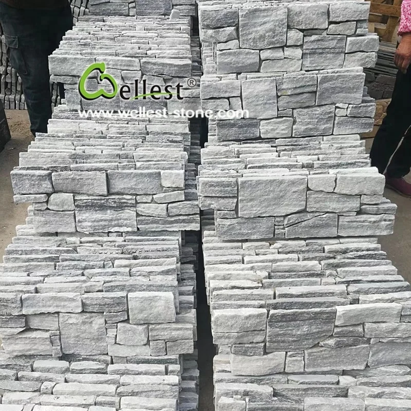 Beautiful Irregular Grey Quartzite Loose Stone for Retaining Wall