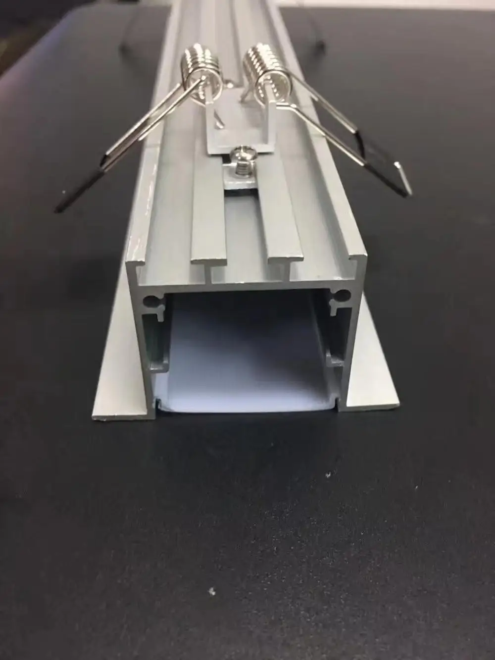 
55mm wide aluminum u channel with flange recessed led aluminum profile for led stripes with spring clips 