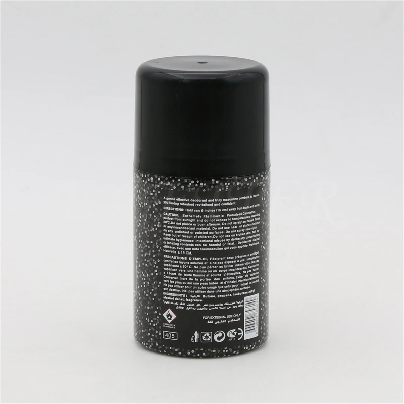 aluminum aerosol spray can 250ml black perfume spray bottle