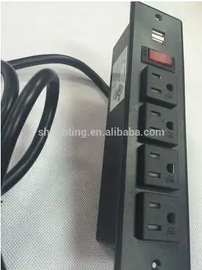 3-4 way usb power strip with safety outlet cover Desk Power Outlet switch sx core