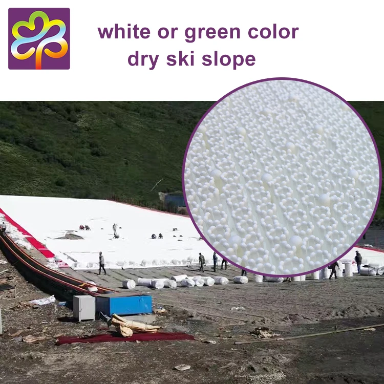 Indoor/outdoor training for winter snow sports artificial plastic dry ski slope skiing