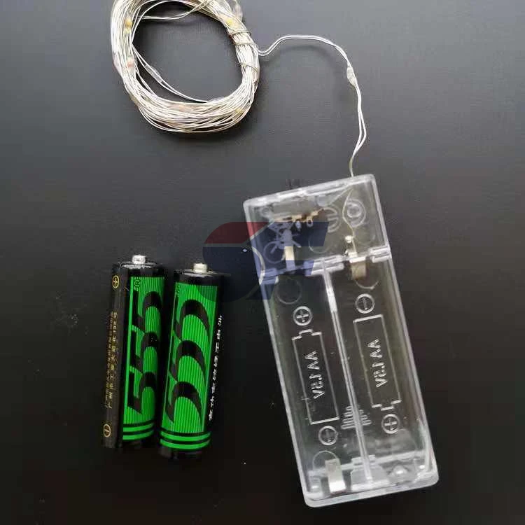 Silver Wire Led Copper Wire Twinkle Light 2AA Battery Operated Micro LED Copper Wire String Lights for festival Decoration