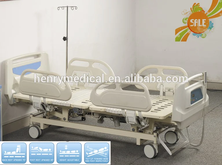 Multifunctional deluxe ICU hospital bed electric five functions patient nursing care bed(HR-851)